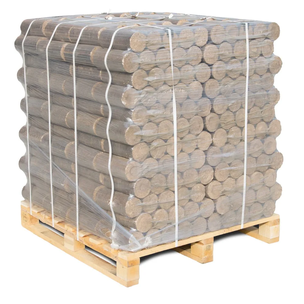 NESTRO Hartholzbriketts rund – Buche/Eiche – Palette mit 96 Packungen à 10 kg