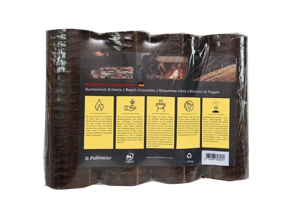 Pollmeier Hartholzbriketts Buche – Palette mit 96 Packungen à 10 kg