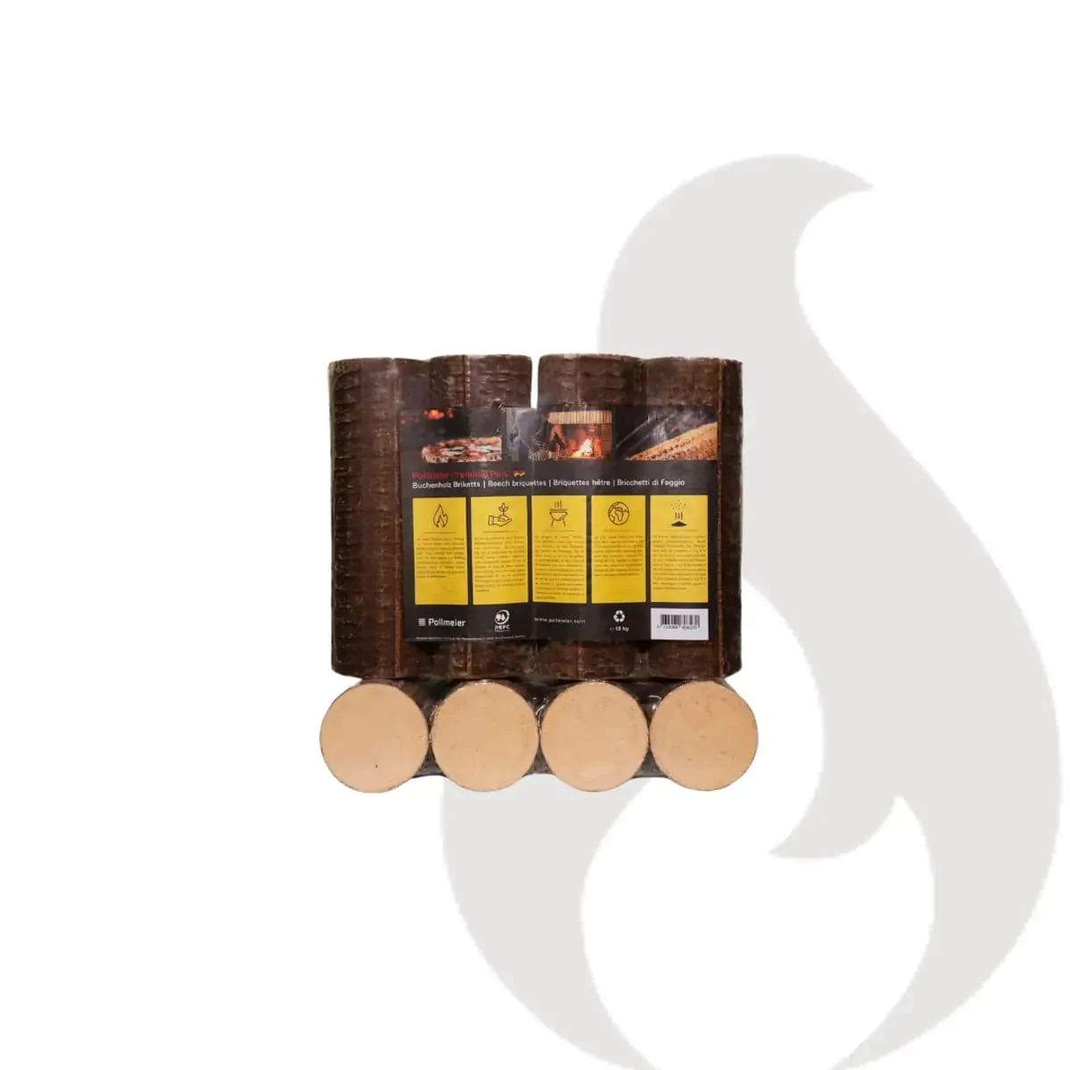 Pollmeier Premium Plus Holzbriketts Buche – Palette mit 96 Packungen à 10 kg