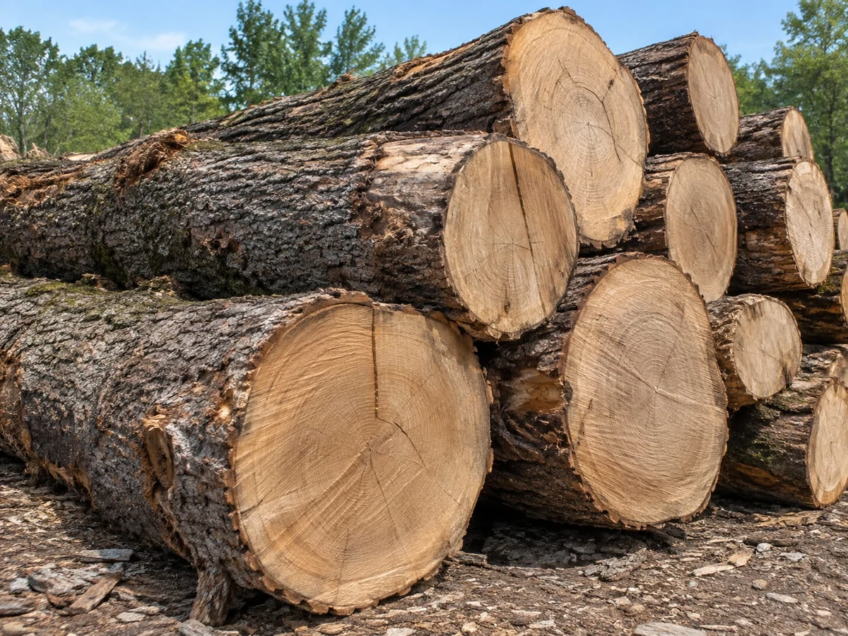 Eichen-Stammholz – Lose LKW-Ladung (Längen 3–10 m)