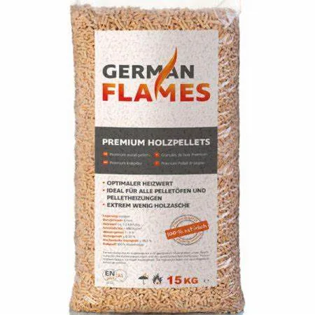 German Flames Premium-Holzpellets – Palette mit 66 Säcken à 15 kg